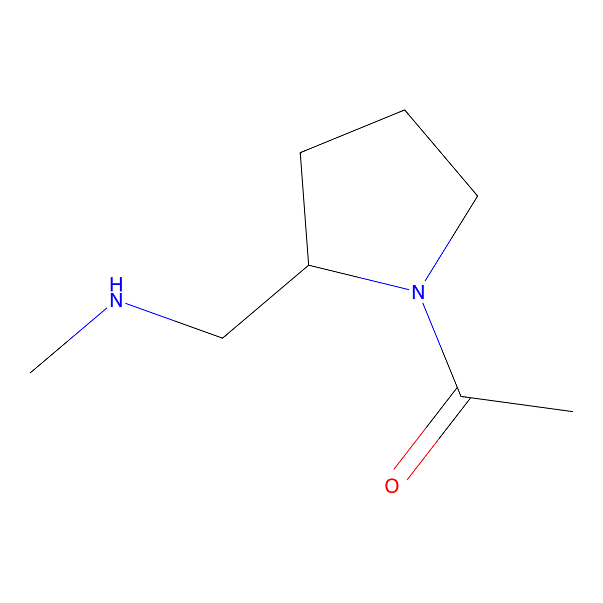 1-(2-((Methylamino)methyl)pyrrolidin-1-yl)ethanone molecular structure, CAS 1353971-57-9