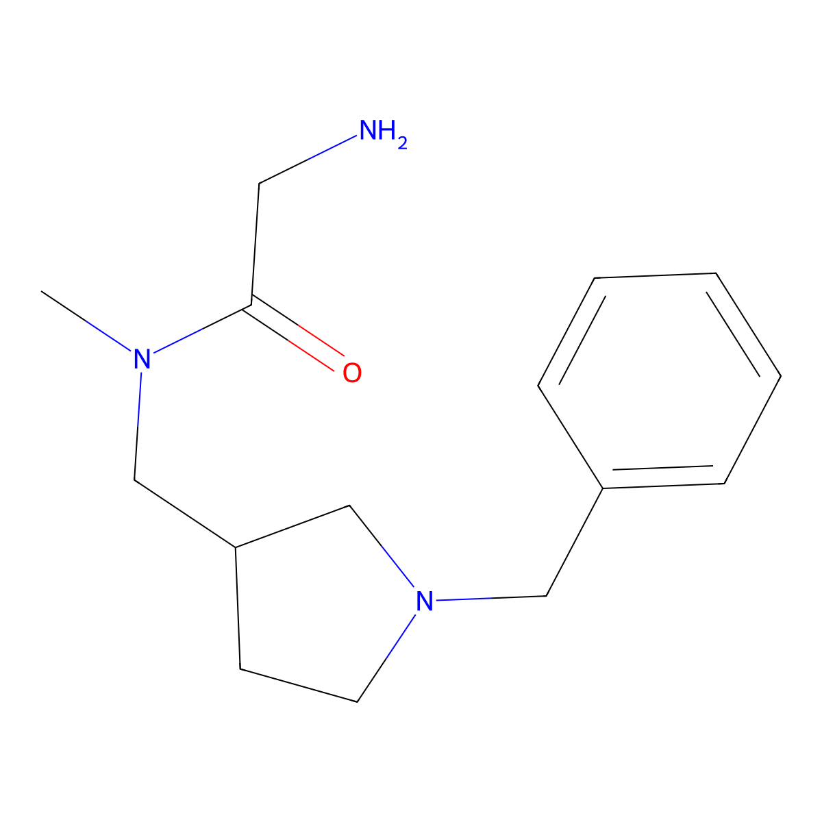 2-Amino-N-(1-benzyl-pyrrolidin-3-ylmethyl)-N-methyl-acetamide molecular structure, CAS 1353971-66-0