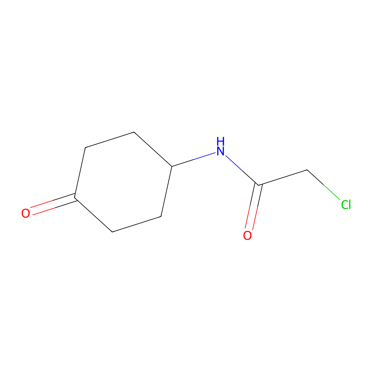 2-Chloro-N-(4-oxocyclohexyl)acetamide molecular structure, CAS 1353971-70-6