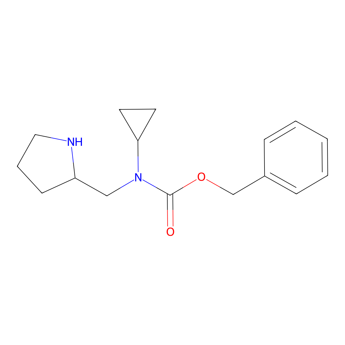 Cyclopropyl-pyrrolidin-2-ylmethyl-carbamic acid benzyl ester molecular structure, CAS 1353971-81-9