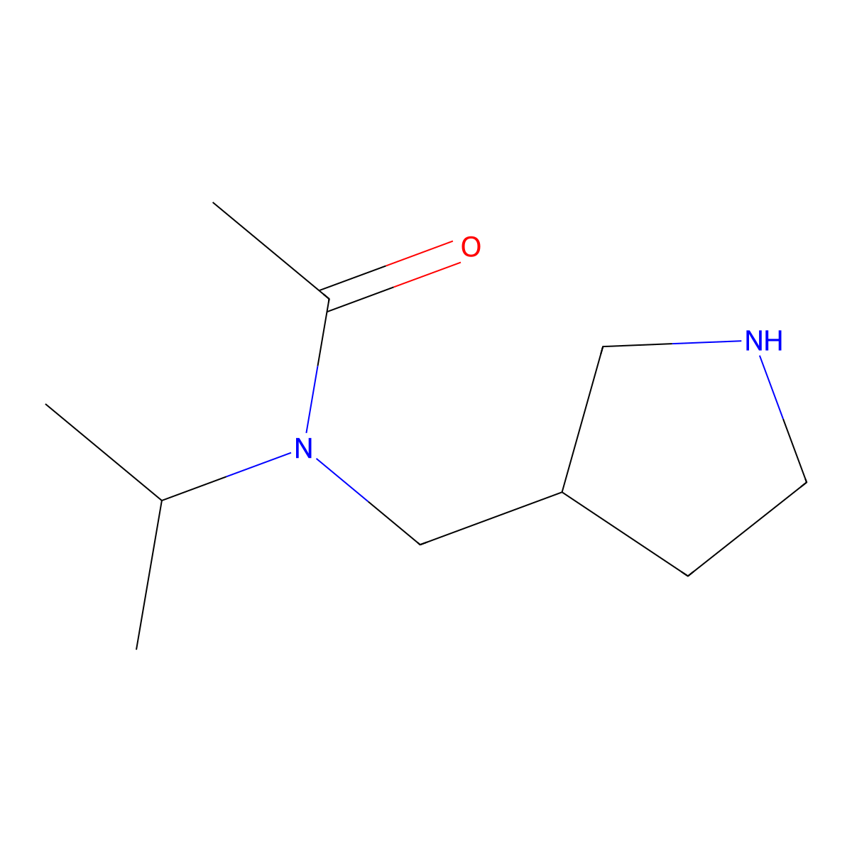 N-Isopropyl-N-(pyrrolidin-3-ylmethyl)acetamide molecular structure, CAS 1353971-97-7