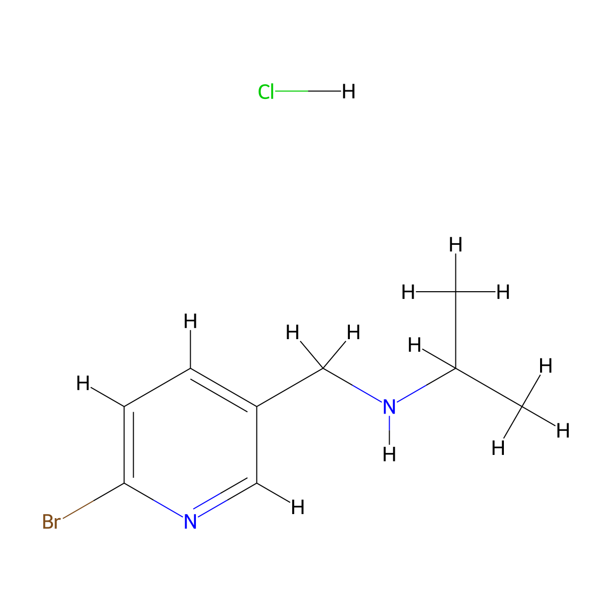 (6-Bromo-pyridin-3-ylmethyl)-isopropyl-amine hydrochloride molecular structure, CAS 1353972-00-5