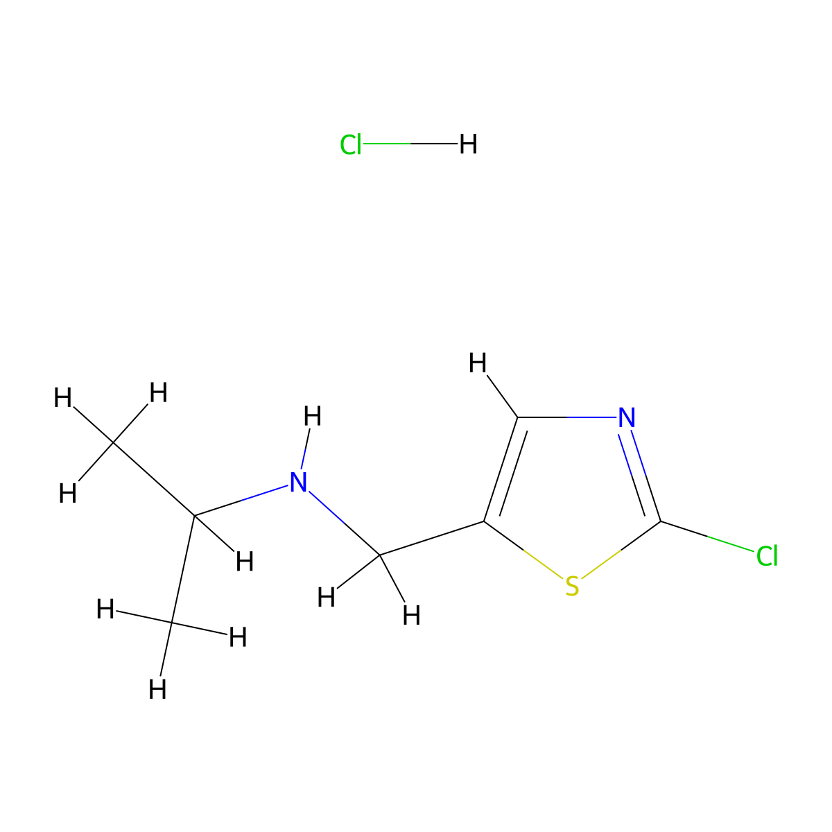 N-((2-chlorothiazol-5-yl)methyl)propan-2-amine hydrochloride molecular structure, CAS 1353972-05-0