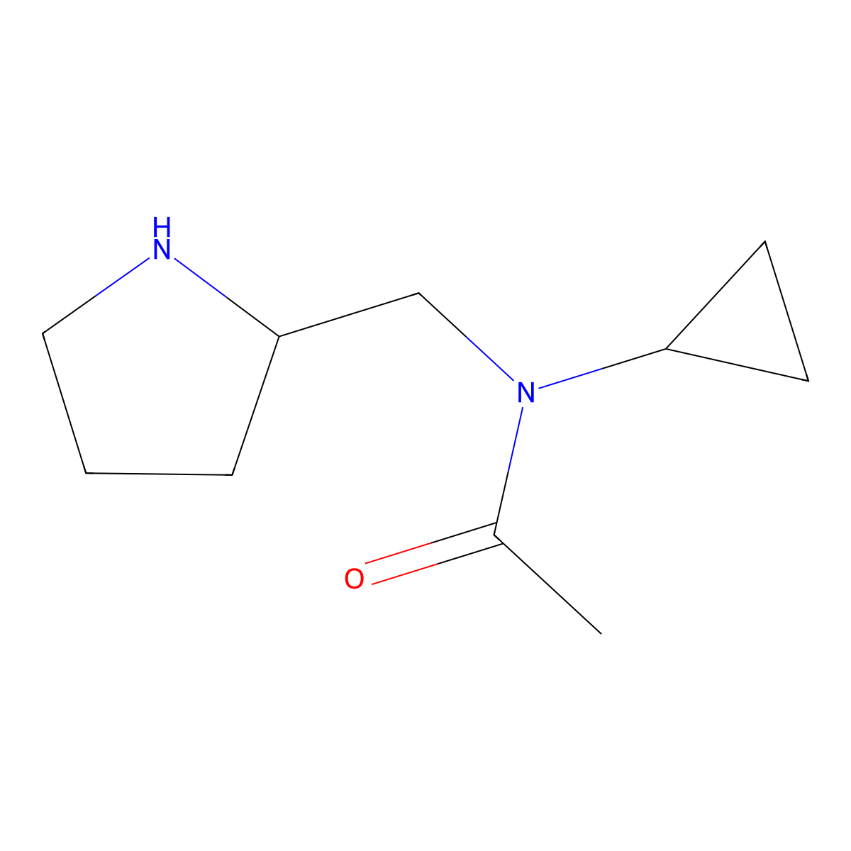 N-cyclopropyl-N-(pyrrolidin-2-ylmethyl)acetamide molecular structure, CAS 1353972-12-9