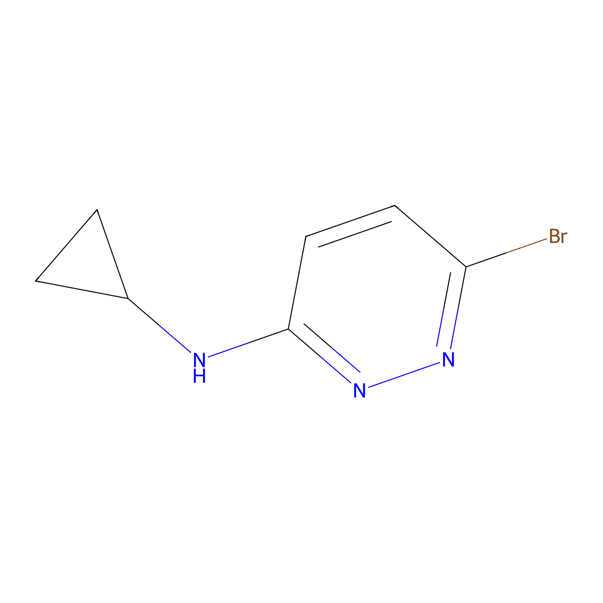 6-bromo-N-cyclopropylpyridazin-3-amine molecular structure, CAS 1353972-18-5