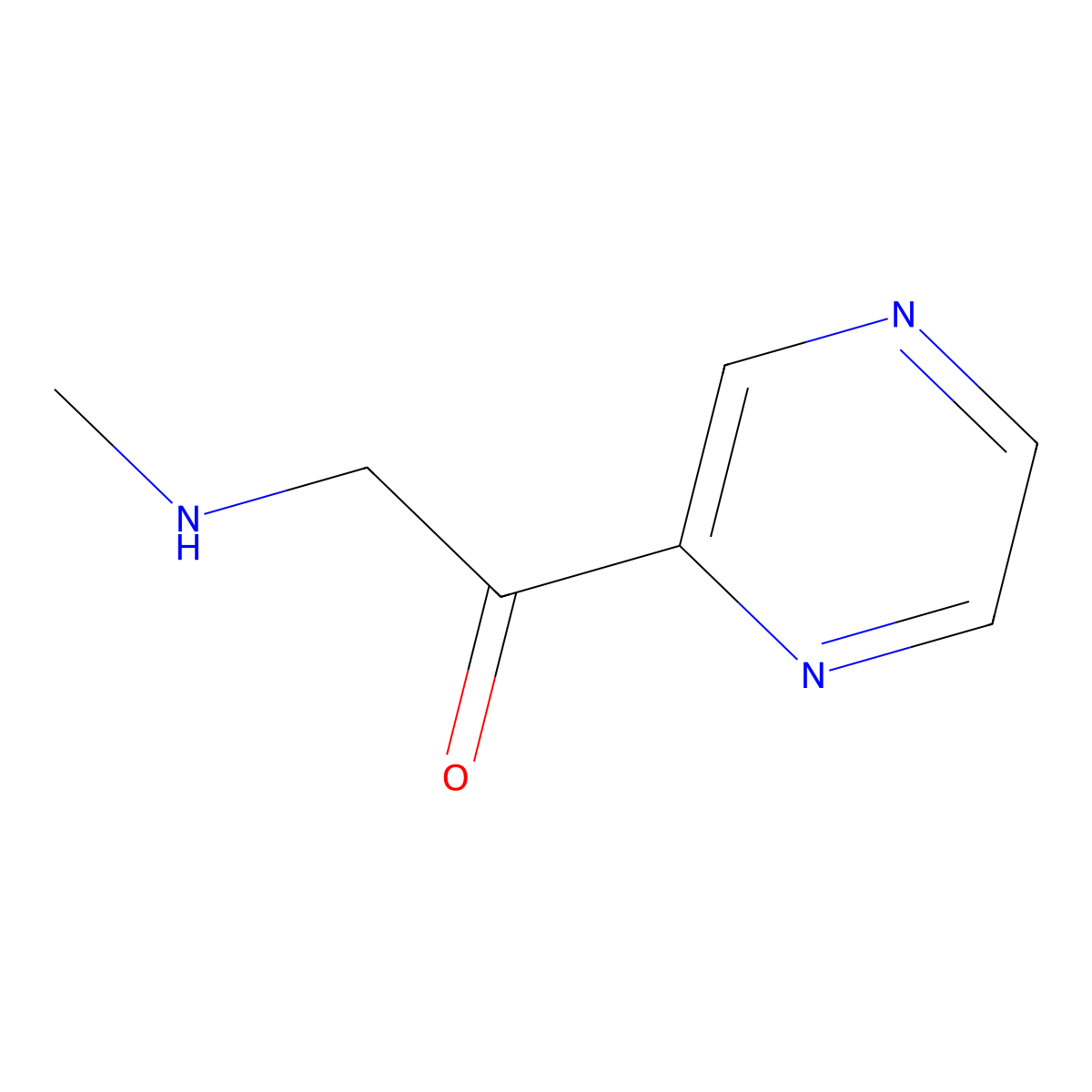 2-Methylamino-1-pyrazin-2-yl-ethanone molecular structure, CAS 1353972-28-7