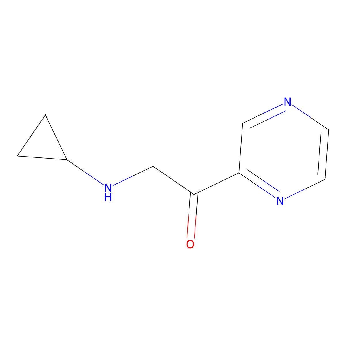 2-Cyclopropylamino-1-pyrazin-2-yl-ethanone molecular structure, CAS 1353972-34-5