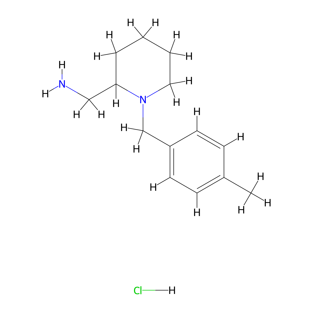 (1-(4-Methylbenzyl)piperidin-2-yl)methanamine hydrochloride molecular structure, CAS 1353972-36-7