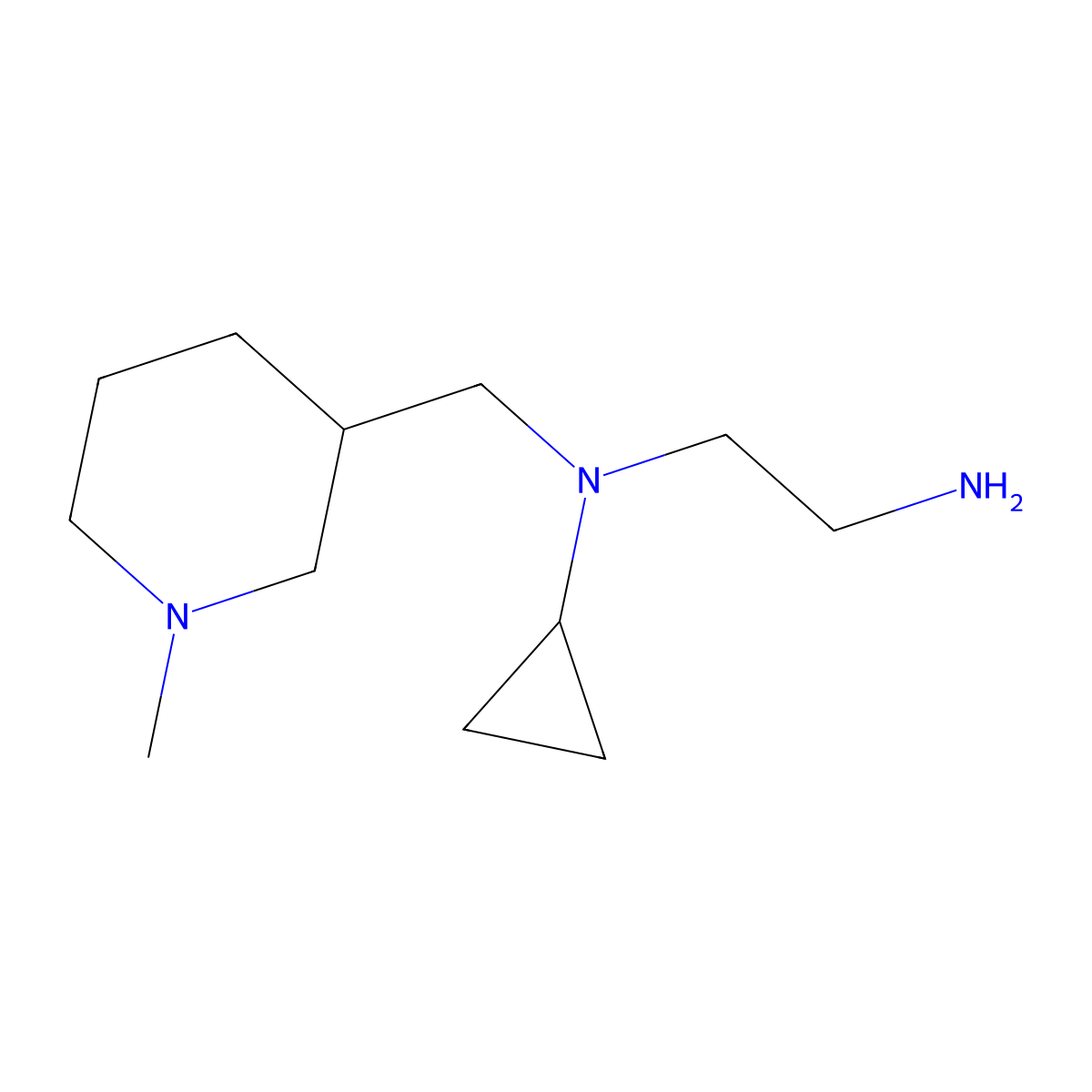 N1-Cyclopropyl-N1-((1-methylpiperidin-3-yl)methyl)ethane-1,2-diamine molecular structure, CAS 1353972-37-8