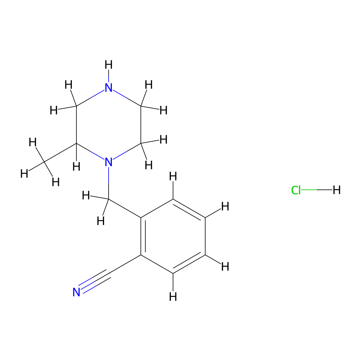2-((2-Methylpiperazin-1-yl)methyl)benzonitrile hydrochloride molecular structure, CAS 1353972-43-6