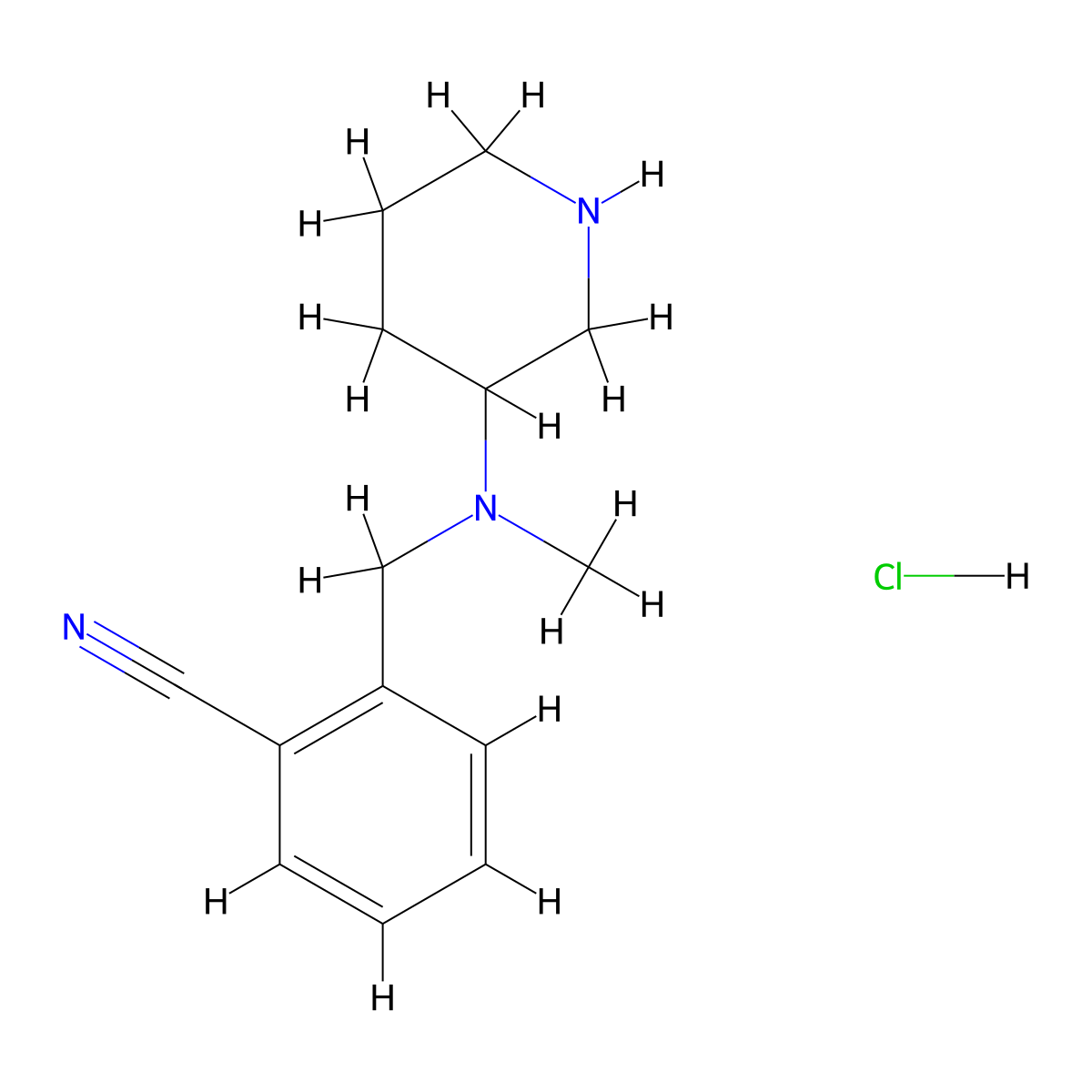 2-((Methyl(piperidin-3-yl)amino)methyl)benzonitrile hydrochloride molecular structure, CAS 1353972-47-0