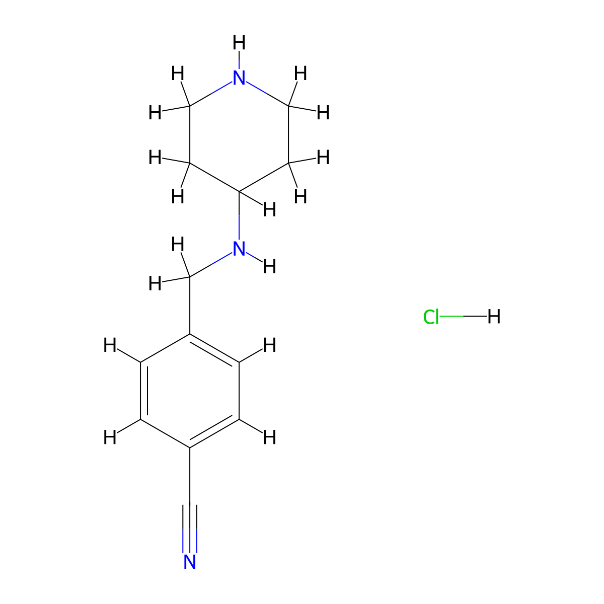 4-((Piperidin-4-ylamino)methyl)benzonitrile hydrochloride molecular structure, CAS 1353972-51-6