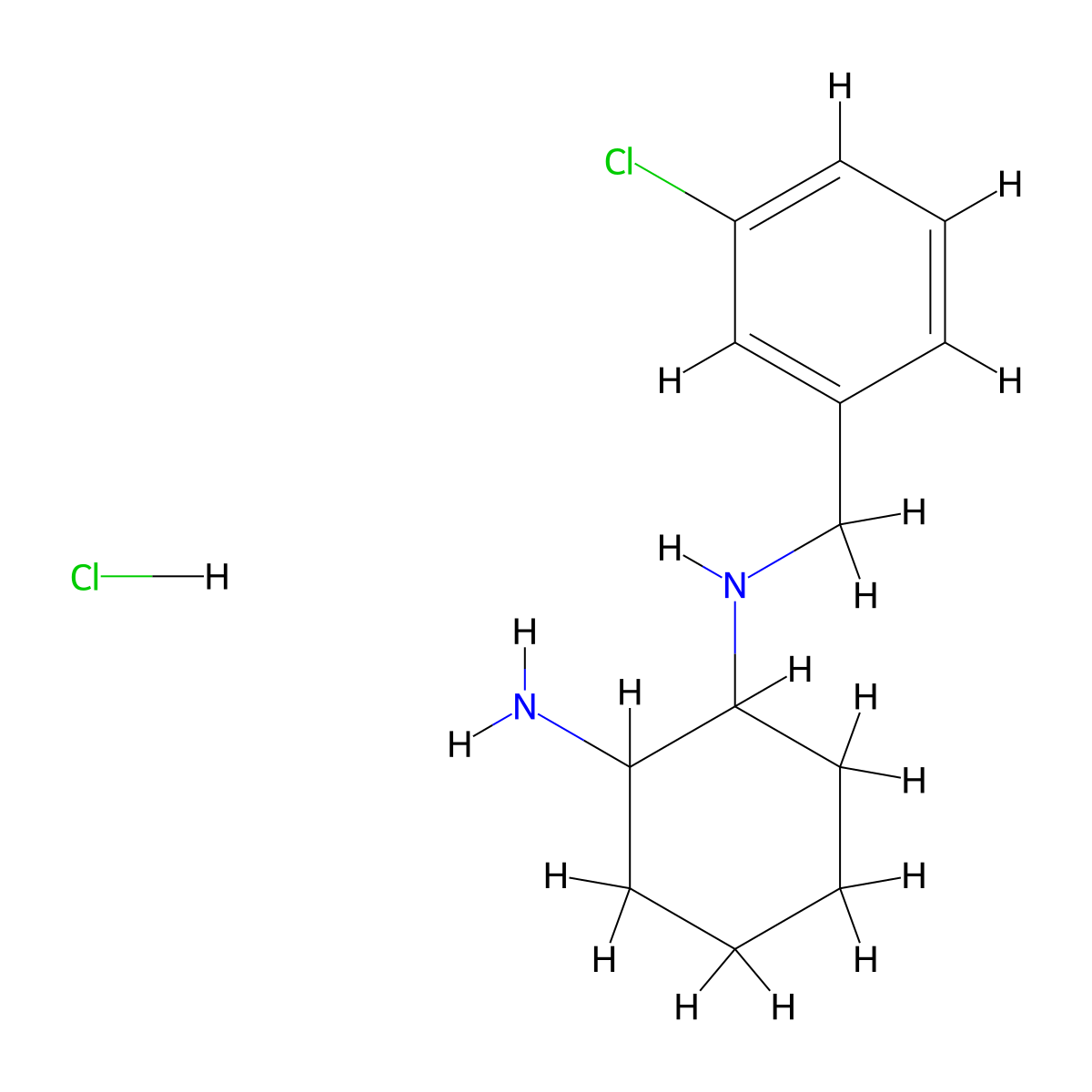 N1-(3-Chlorobenzyl)cyclohexane-1,2-diamine hydrochloride molecular structure, CAS 1353972-53-8