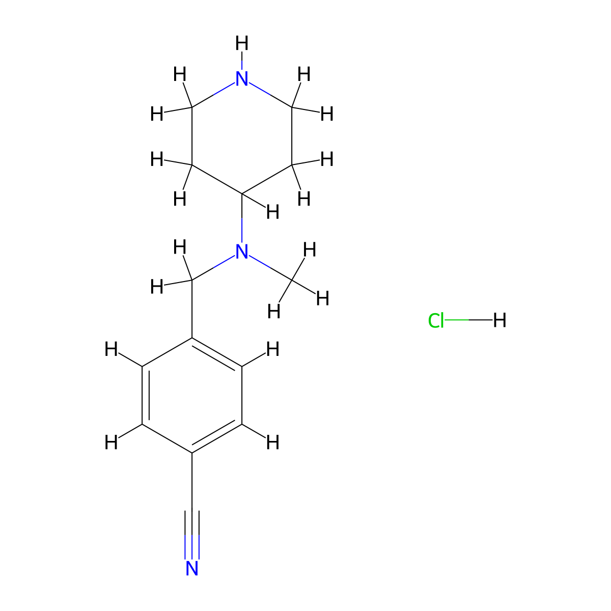 4-((Methyl(piperidin-4-yl)amino)methyl)benzonitrile hydrochloride molecular structure, CAS 1353972-57-2