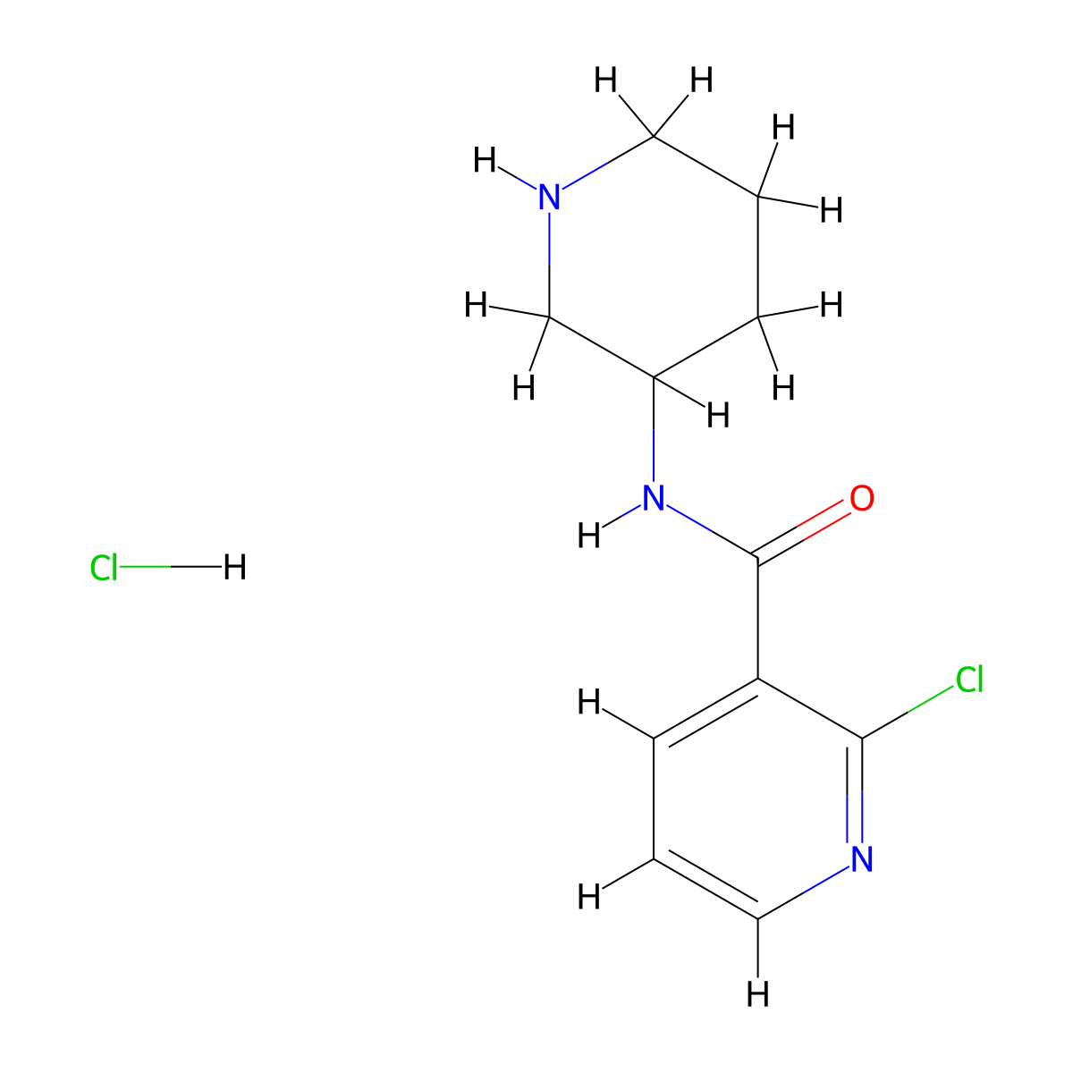 2-Chloro-N-(piperidin-3-yl)nicotinamide hydrochloride molecular structure, CAS 1353972-64-1