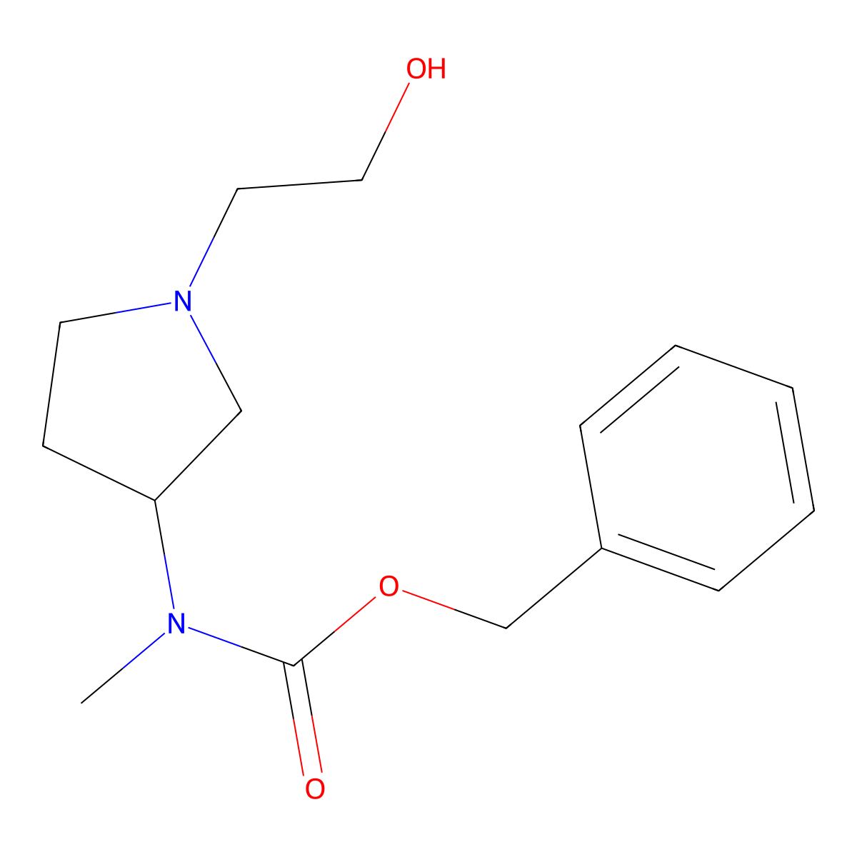 [1-(2-Hydroxy-ethyl)-pyrrolidin-3-yl]-methyl-carbamic acid benzyl ester molecular structure, CAS 1353972-76-5