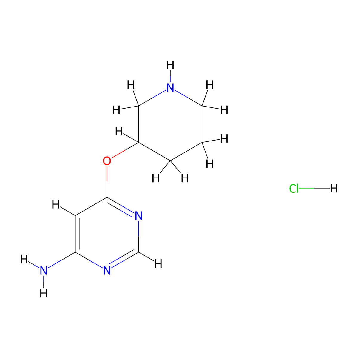 6-(Piperidin-3-yloxy)pyrimidin-4-amine hydrochloride molecular structure, CAS 1353973-01-9