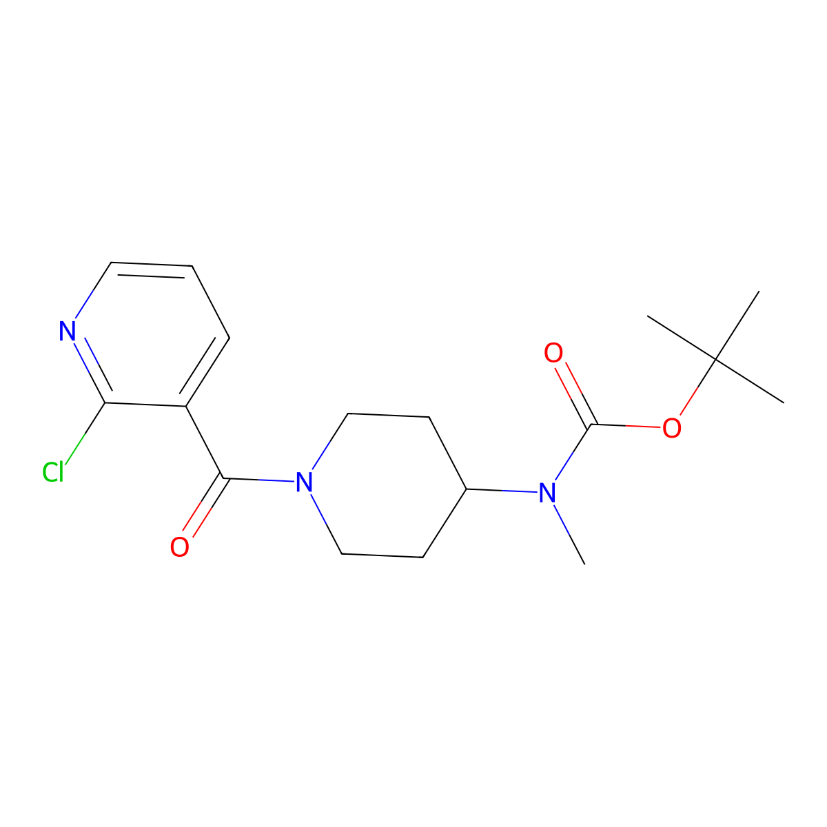 tert-Butyl (1-(2-chloronicotinoyl)piperidin-4-yl)(methyl)carbamate molecular structure, CAS 1353973-16-6