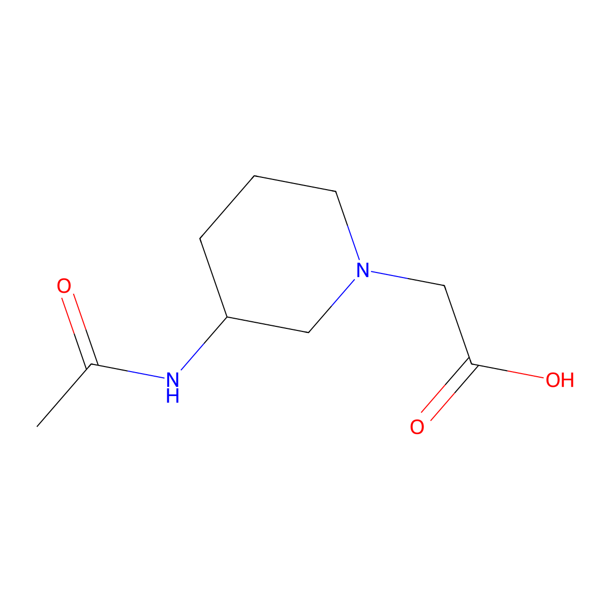 2-(3-Acetamidopiperidin-1-yl)acetic acid molecular structure, CAS 1353973-21-3