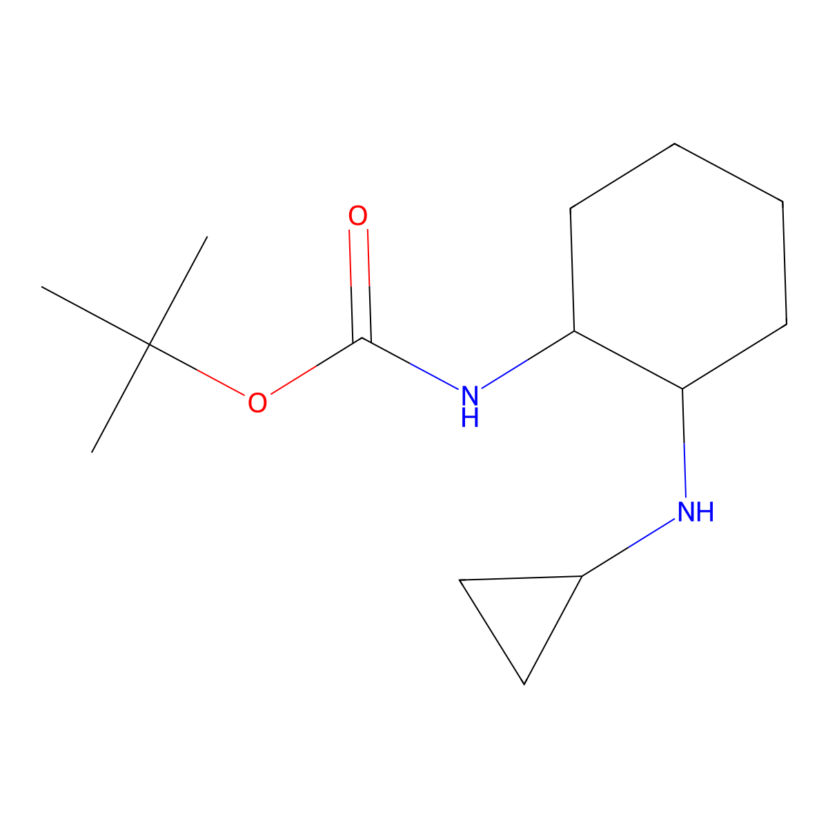 (2-Cyclopropylamino-cyclohexyl)-carbamic acid tert-butyl ester molecular structure, CAS 1353973-23-5