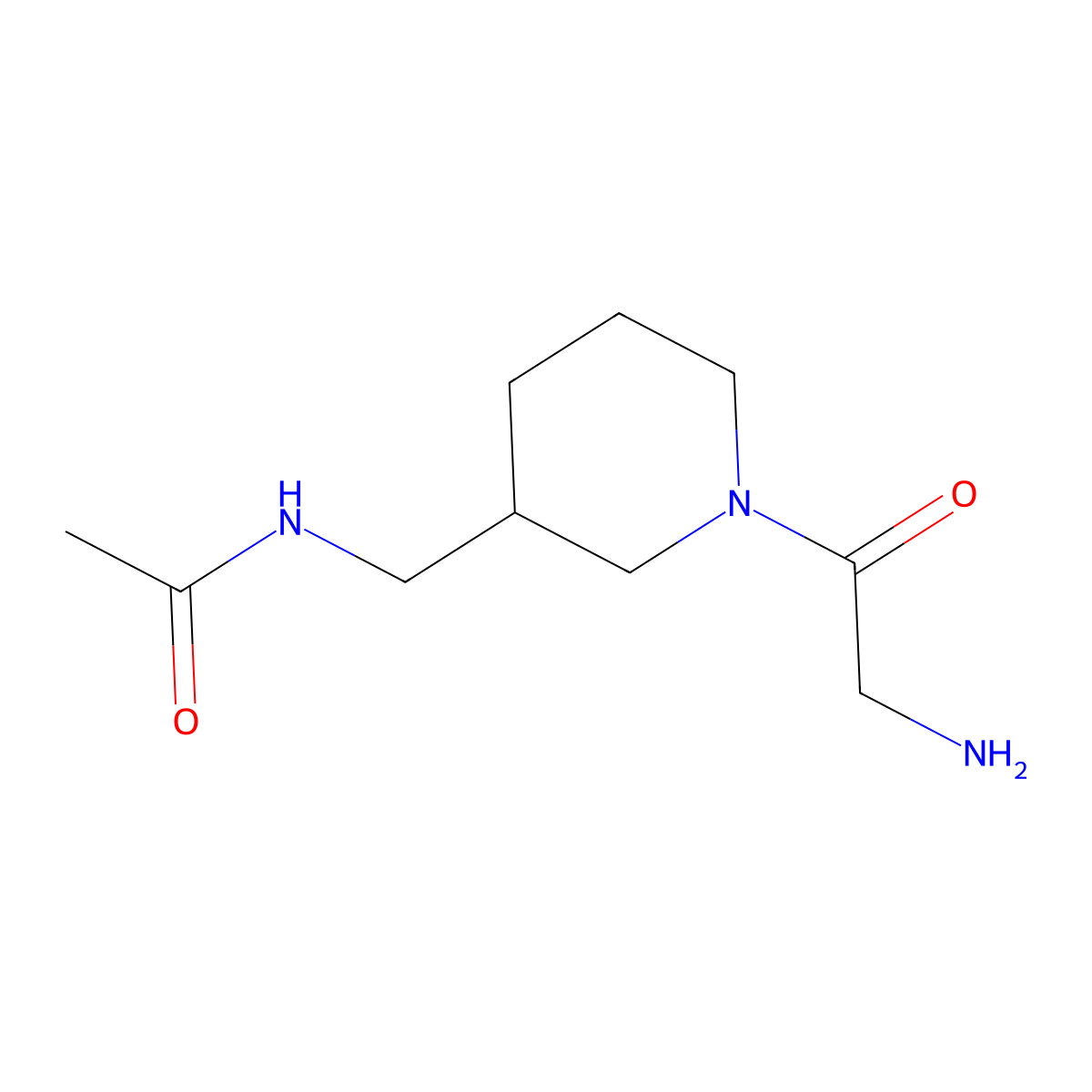 N-[1-(2-Amino-acetyl)-piperidin-3-ylmethyl]-acetamide molecular structure, CAS 1353973-58-6