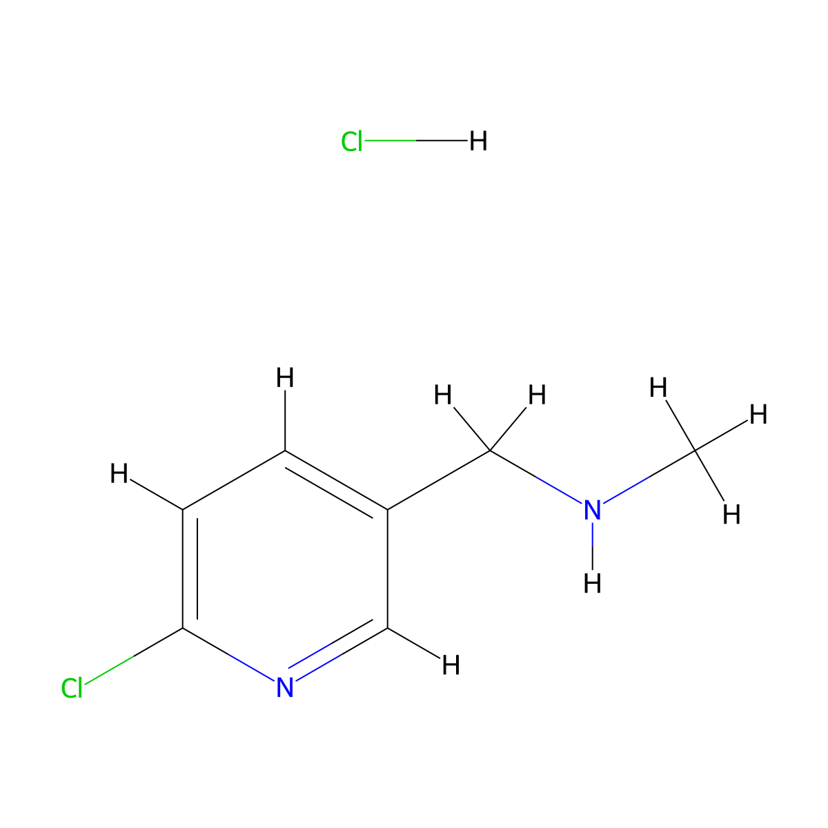 1-(6-chloropyridin-3-yl)-N-methylmethanamine hydrochloride molecular structure, CAS 1353973-69-9