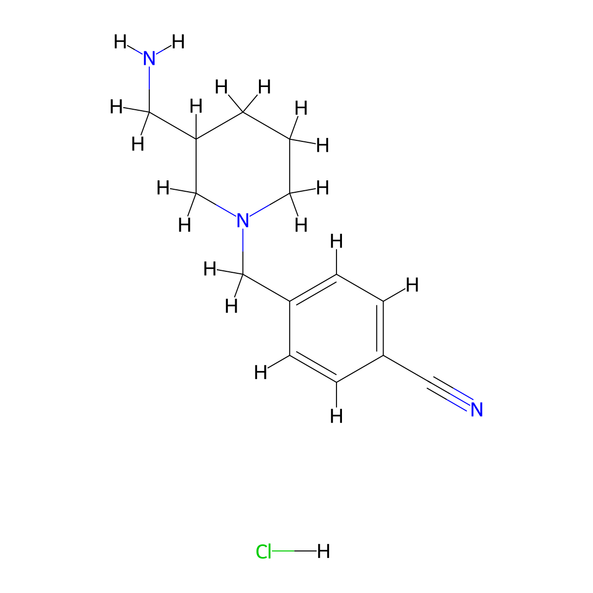 4-((3-(Aminomethyl)piperidin-1-yl)methyl)benzonitrile hydrochloride molecular structure, CAS 1353973-79-1