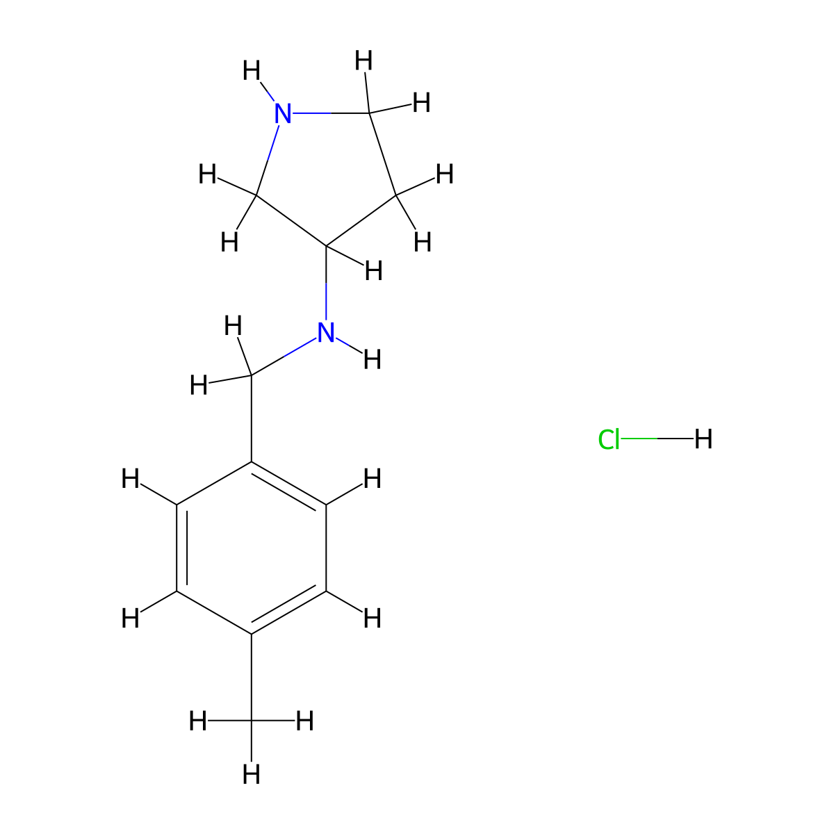 N-(4-Methylbenzyl)pyrrolidin-3-amine hydrochloride molecular structure, CAS 1353973-80-4