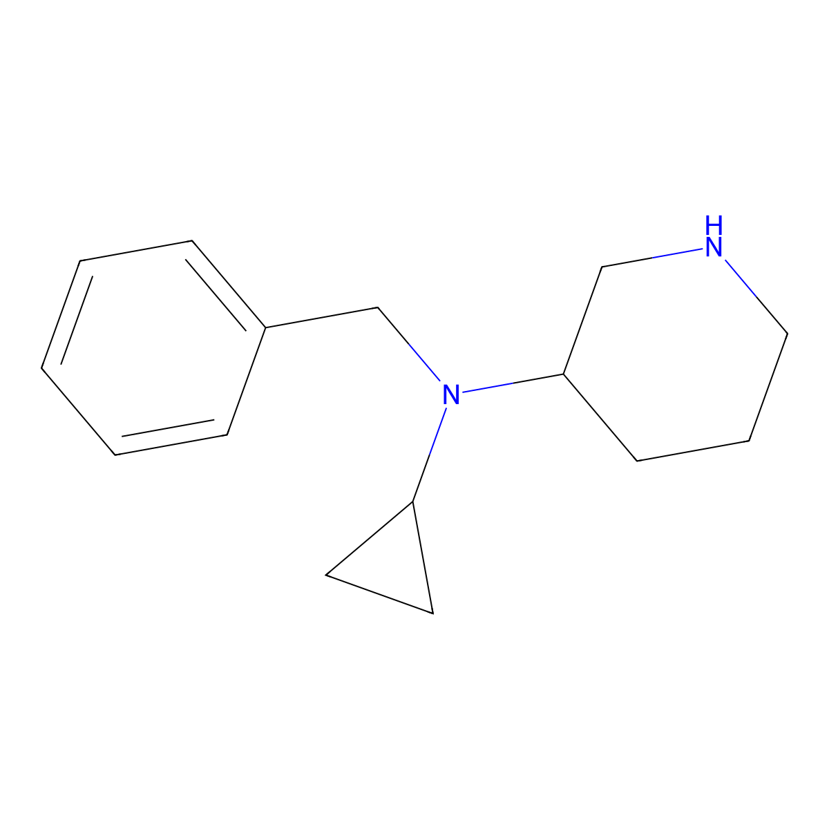 N-benzyl-N-cyclopropylpiperidin-3-amine molecular structure, CAS 1353973-82-6