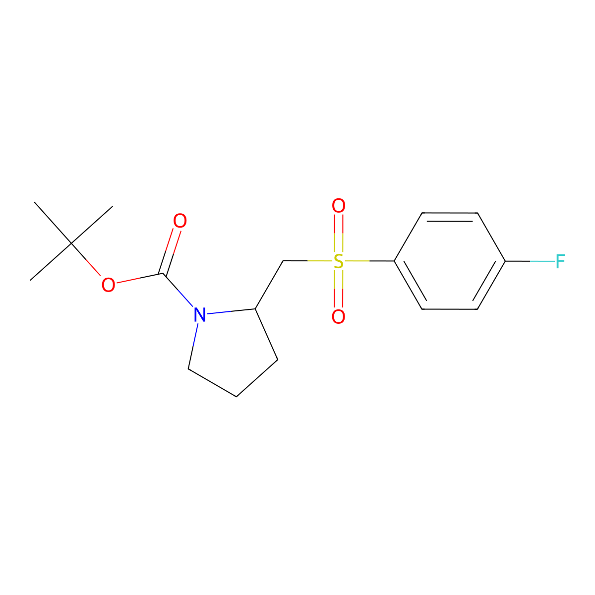 tert-Butyl 2-(((4-fluorophenyl)sulfonyl)methyl)pyrrolidine-1-carboxylate molecular structure, CAS 1353973-85-9