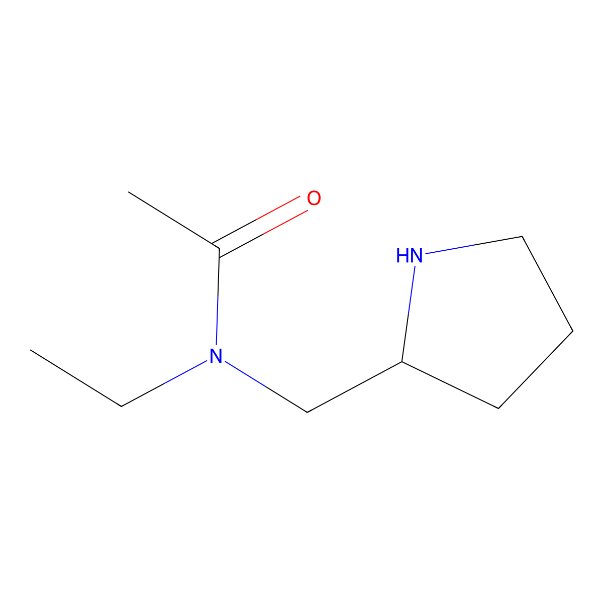 N-ethyl-N-(pyrrolidin-2-ylmethyl)acetamide molecular structure, CAS 1353973-89-3