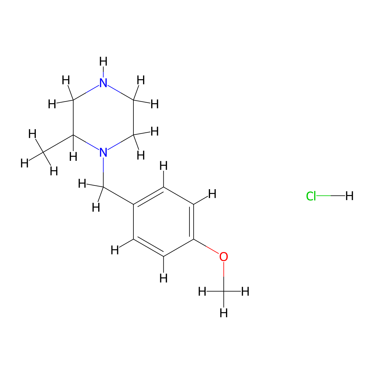 1-(4-Methoxybenzyl)-2-methylpiperazine hydrochloride molecular structure, CAS 1353973-97-3