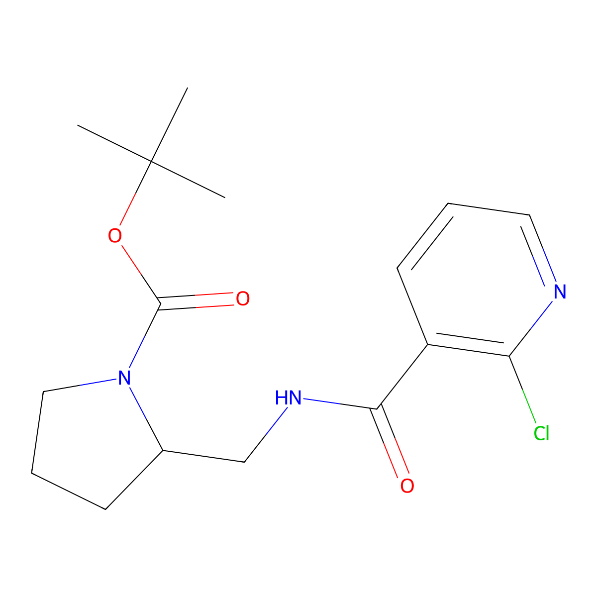 tert-Butyl 2-((2-chloronicotinamido)methyl)pyrrolidine-1-carboxylate molecular structure, CAS 1353974-16-9