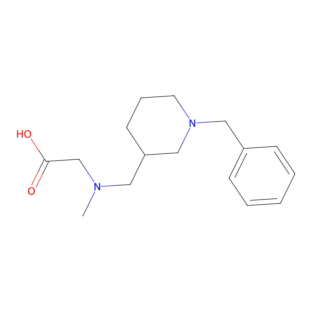 [(1-Benzyl-piperidin-3-ylmethyl)-methyl-amino]-acetic acid molecular structure, CAS 1353974-26-1