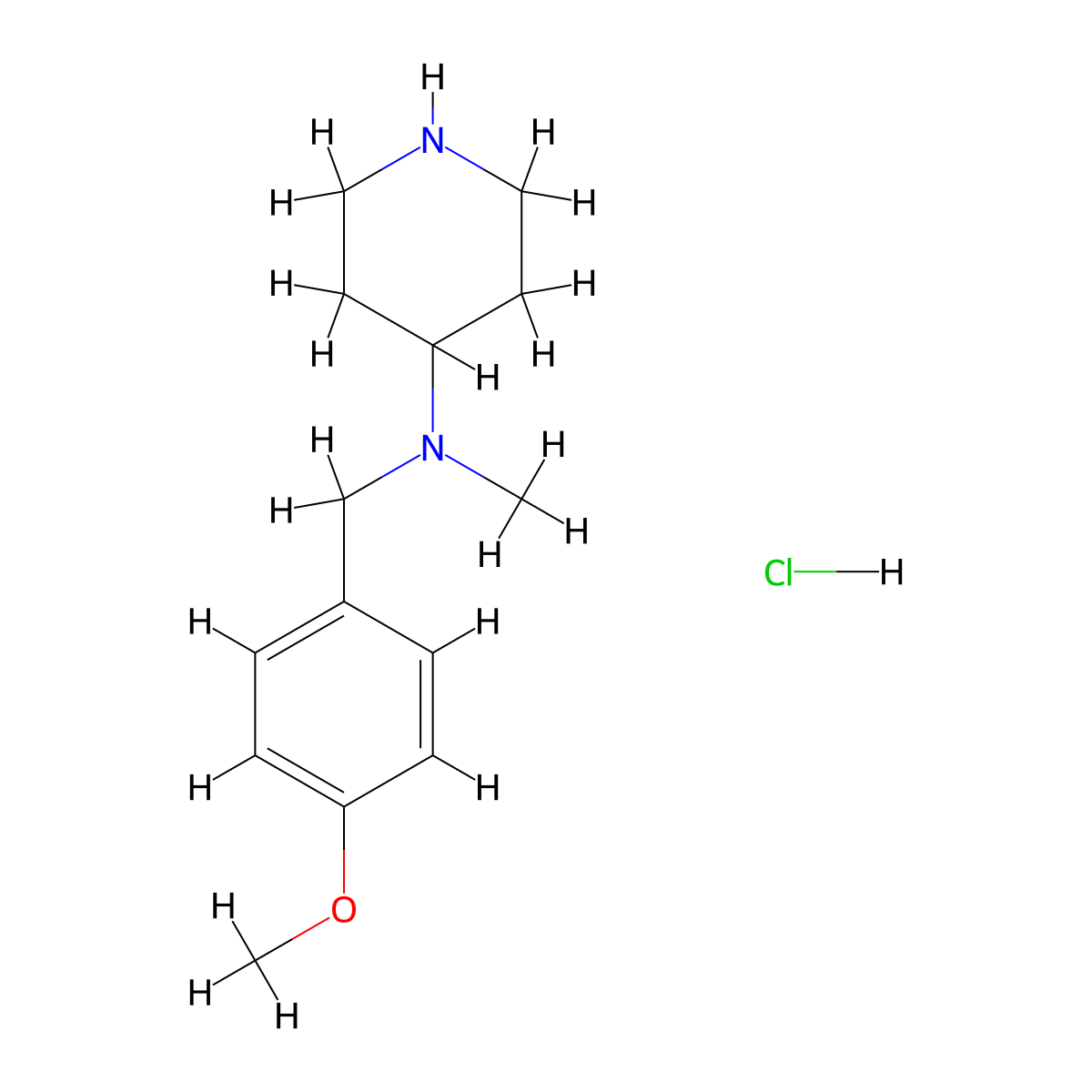 N-(4-Methoxybenzyl)-N-methylpiperidin-4-amine hydrochloride molecular structure, CAS 1353974-46-5