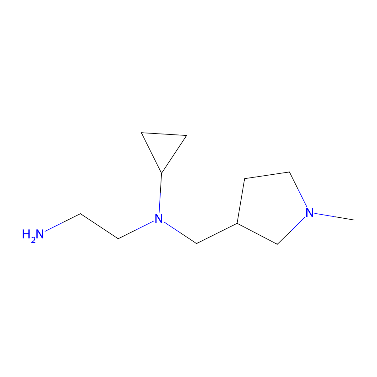 N1-Cyclopropyl-N1-((1-methylpyrrolidin-3-yl)methyl)ethane-1,2-diamine molecular structure, CAS 1353974-78-3