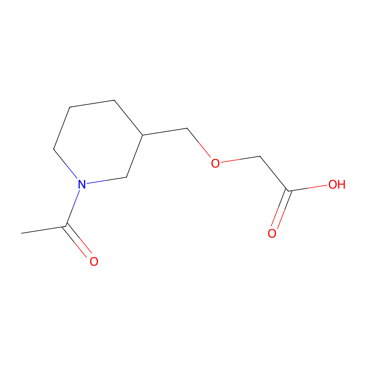 (1-Acetyl-piperidin-3-ylmethoxy)-acetic acid molecular structure, CAS 1353975-01-5
