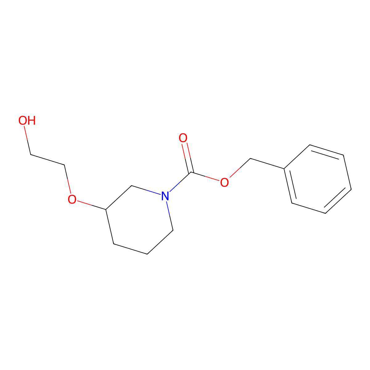 Benzyl 3-(2-hydroxyethoxy)piperidine-1-carboxylate molecular structure, CAS 1353975-21-9