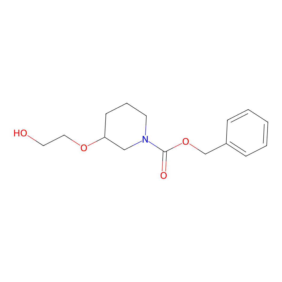 Benzyl 3-(2-hydroxyethoxy)piperidine-1-carboxylate molecular structure, CAS 1353975-21-9