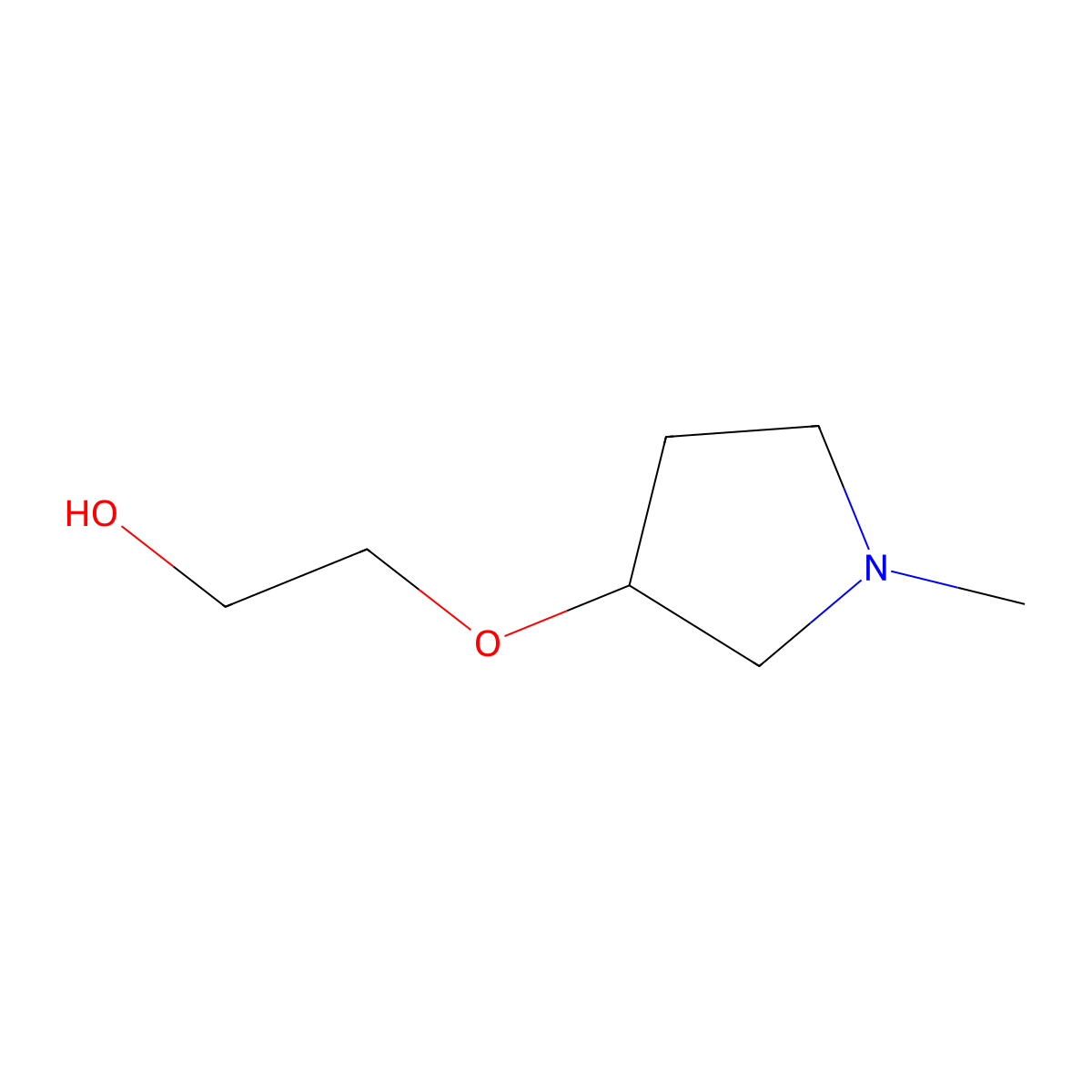 2-((1-Methylpyrrolidin-3-yl)oxy)ethanol molecular structure, CAS 1353975-25-3