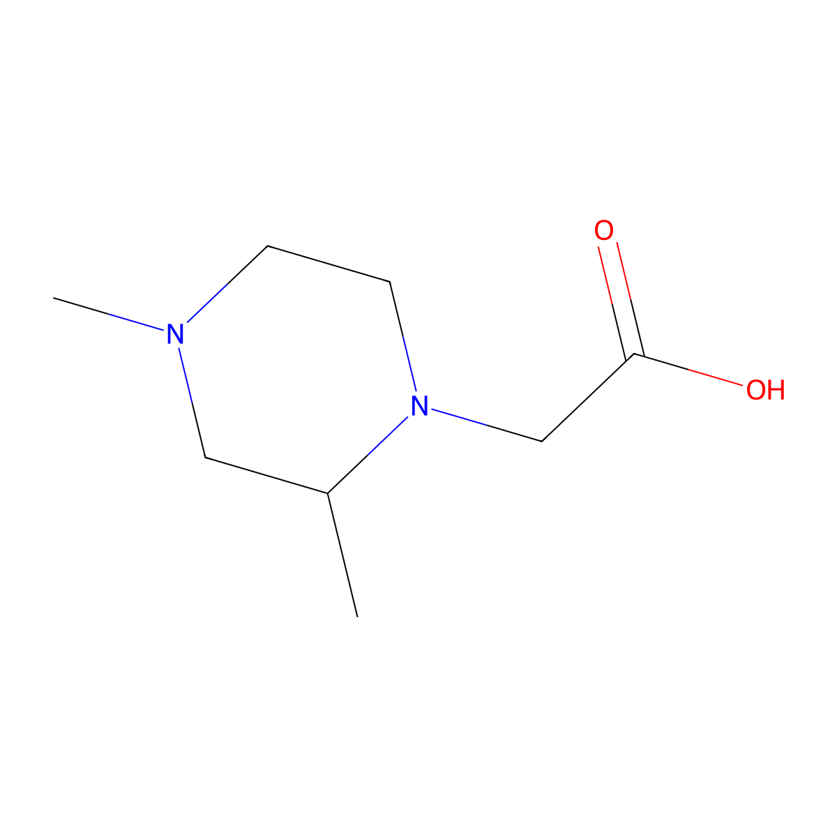 (2,4-Dimethyl-piperazin-1-yl)-acetic acid molecular structure, CAS 1353975-33-3