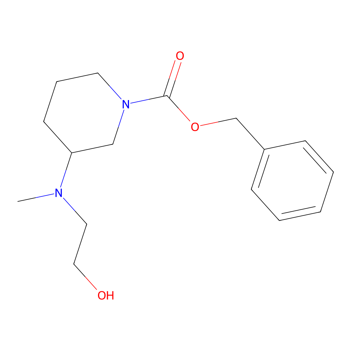 3-[(2-Hydroxy-ethyl)-methyl-amino]-piperidine-1-carboxylic acid benzyl ester molecular structure, CAS 1353975-55-9