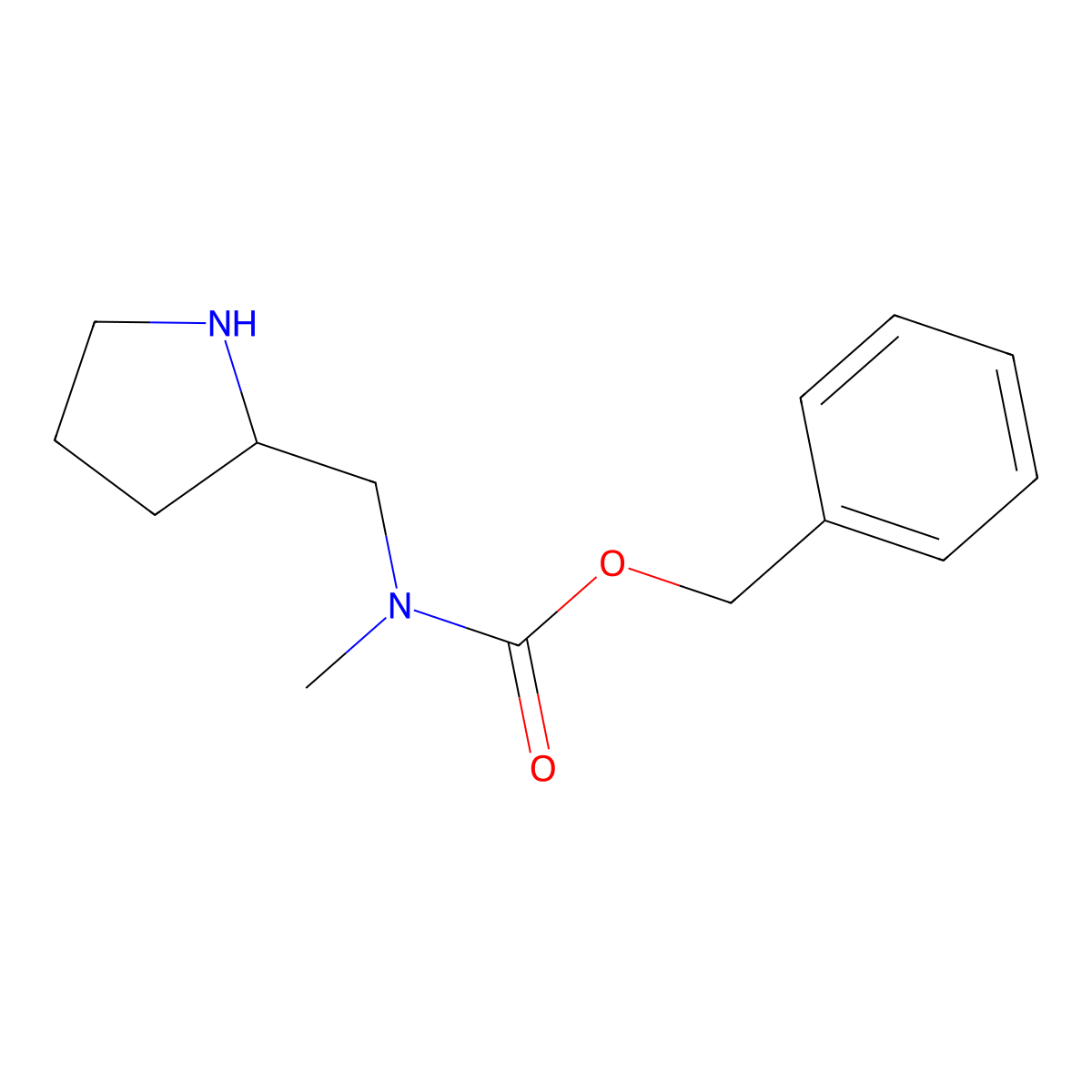 Methyl-pyrrolidin-2-ylmethyl-carbamic acid benzyl ester molecular structure, CAS 1353975-66-2