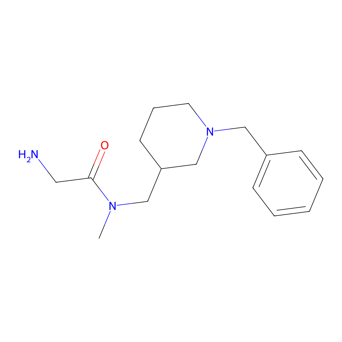 2-Amino-N-(1-benzyl-piperidin-3-ylmethyl)-N-methyl-acetamide molecular structure, CAS 1353975-85-5