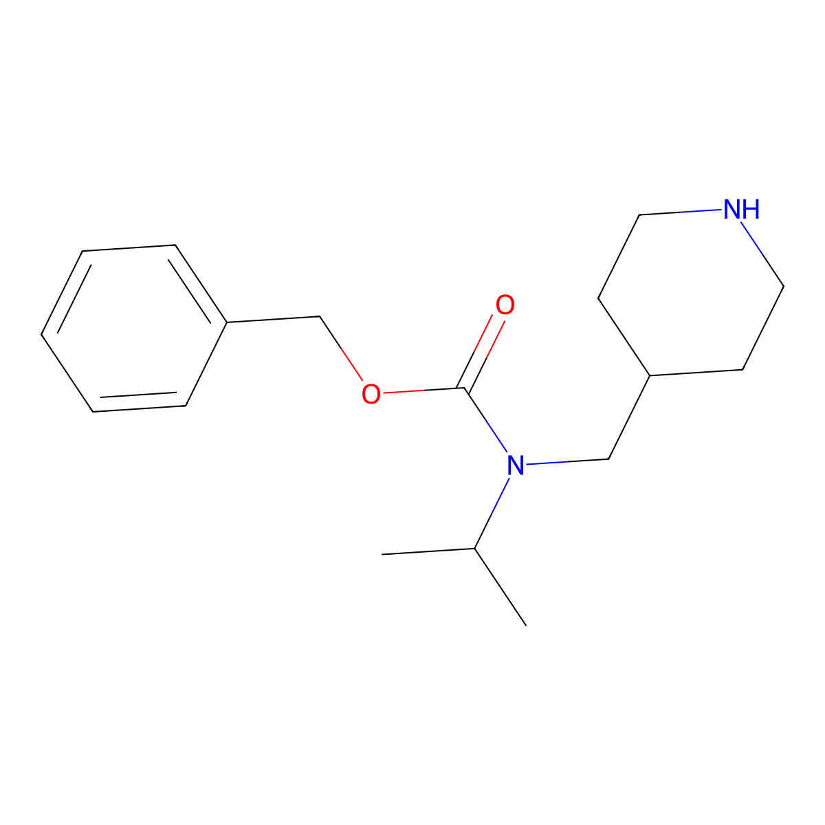 Isopropyl-piperidin-4-ylmethyl-carbamic acid benzyl ester molecular structure, CAS 1353975-86-6