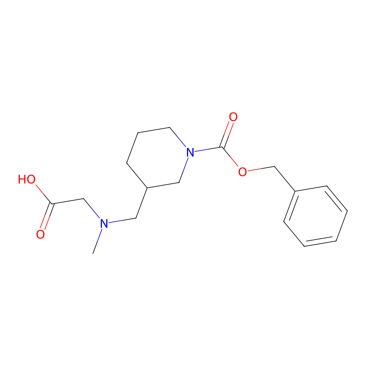 3-[(Carboxymethyl-methyl-amino)-methyl]-piperidine-1-carboxylic acid benzyl ester molecular structure, CAS 1353976-05-2
