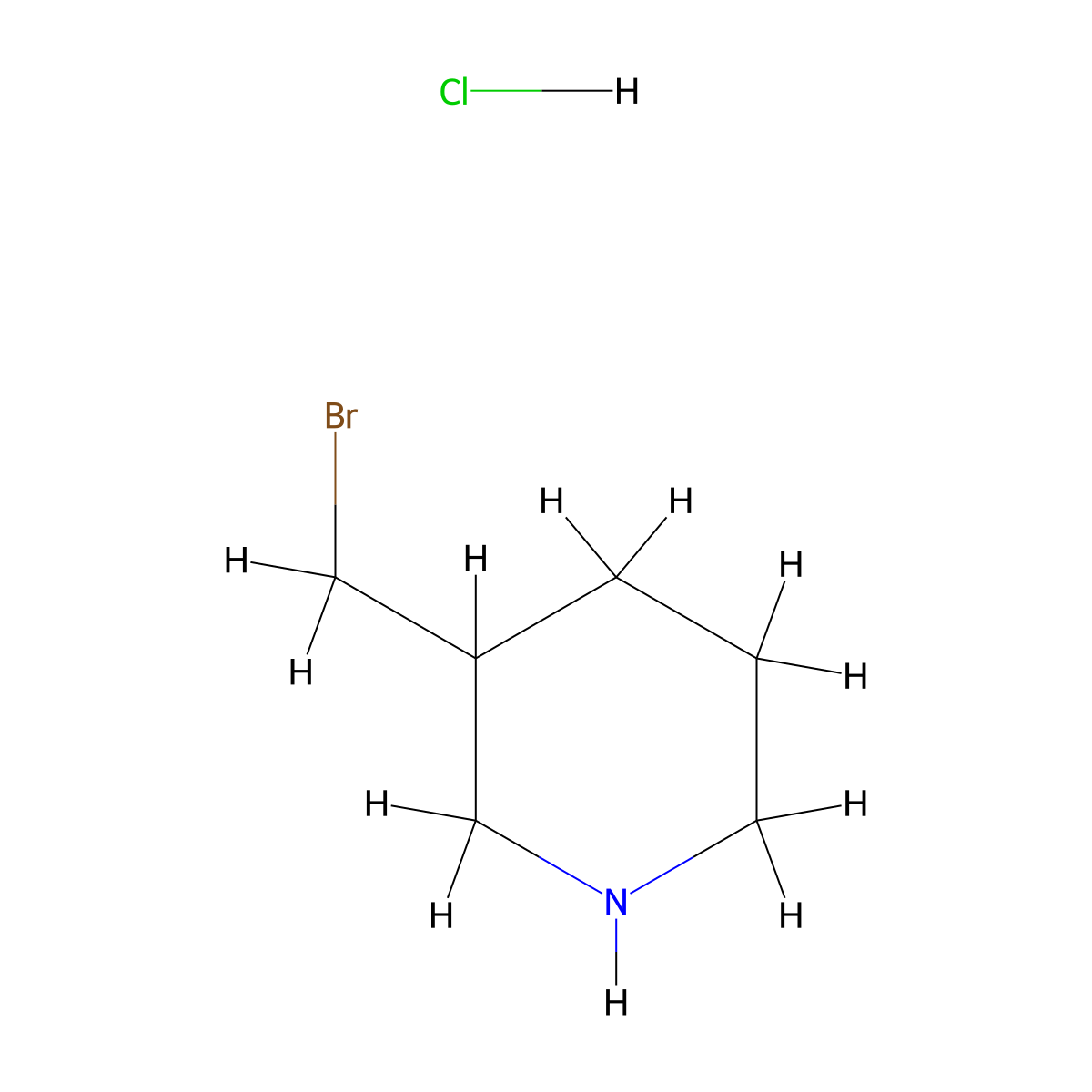 3-(Bromomethyl)piperidine Hydrochloride molecular structure, CAS 1353976-07-4