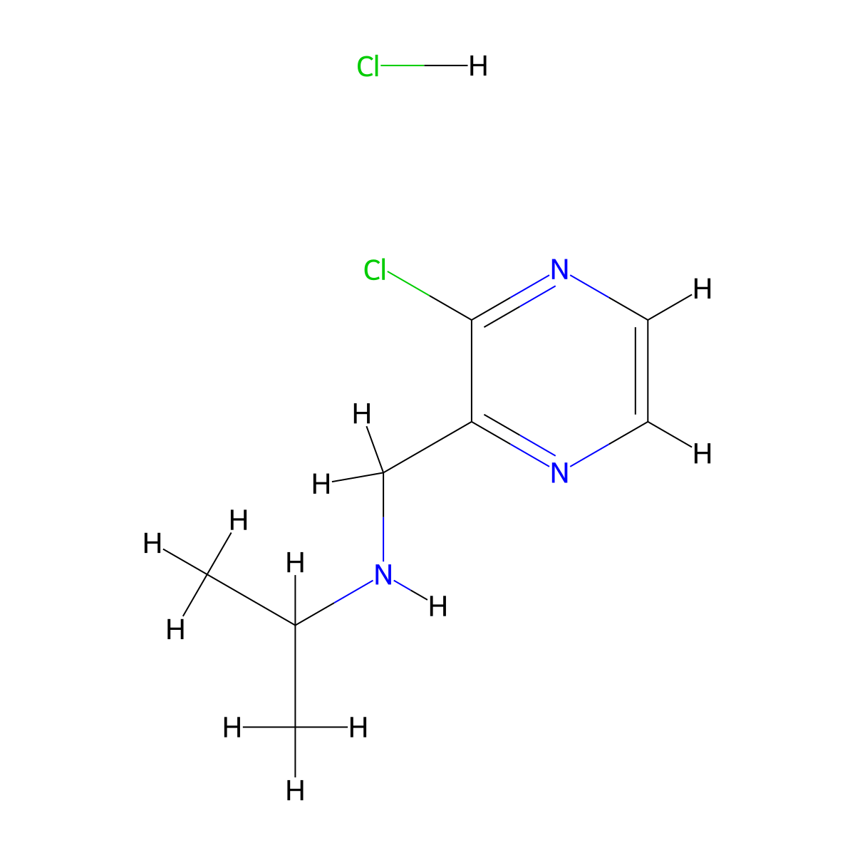 N-((3-chloropyrazin-2-yl)methyl)propan-2-amine hydrochloride molecular structure, CAS 1353976-29-0