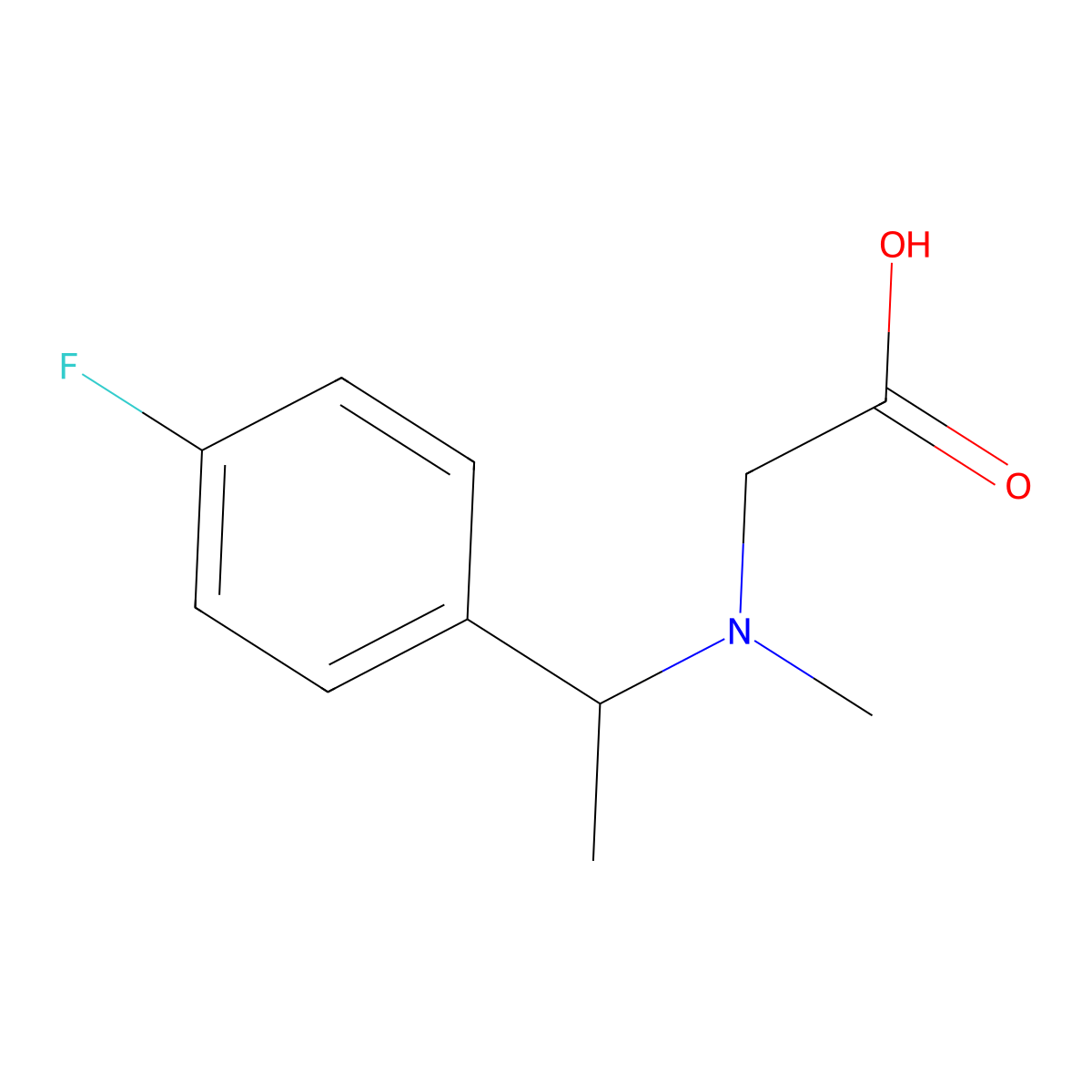 {[1-(4-Fluoro-phenyl)-ethyl]-methyl-amino}-acetic acid molecular structure, CAS 1353976-40-5