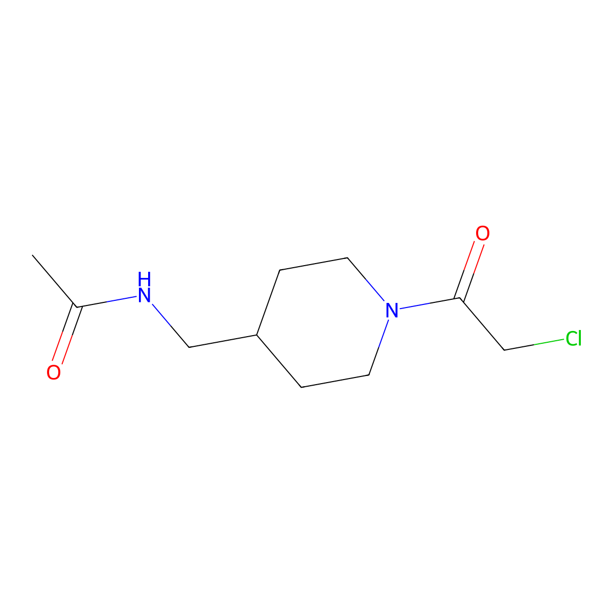 N-[1-(2-Chloro-acetyl)-piperidin-4-ylmethyl]-acetamide molecular structure, CAS 1353976-45-0
